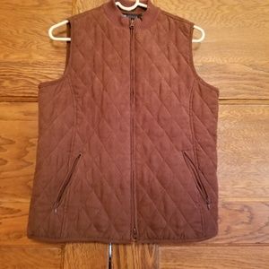 Relativity Women's Quilted Brown Zip Front Vest